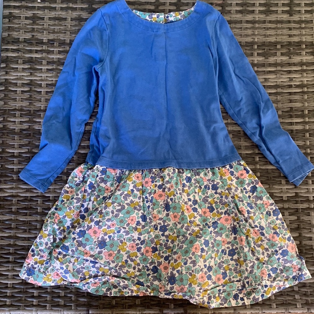 Blue floral Mini Boden long sleeve dress
